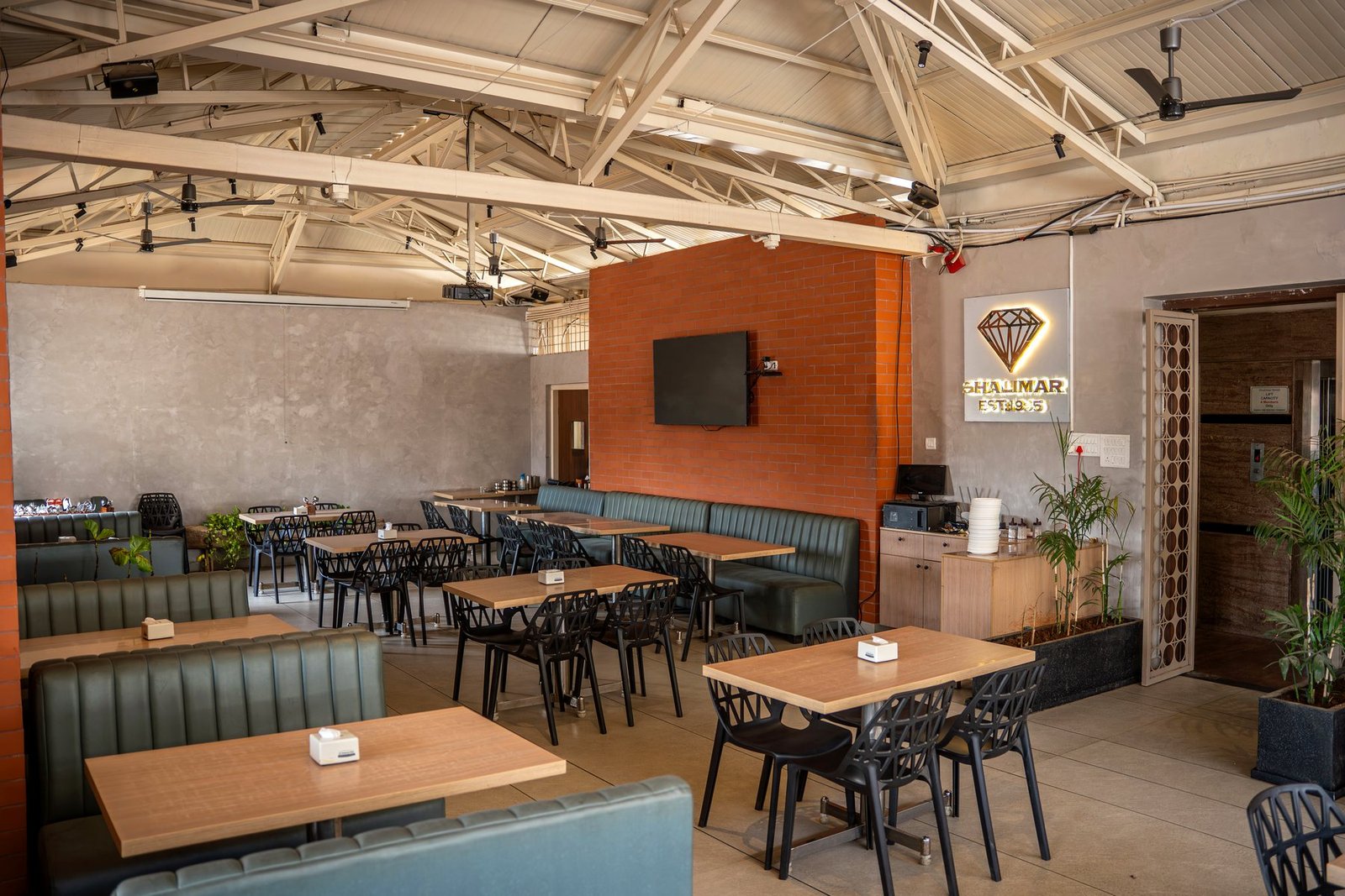 Upstairs dining under the Shalimar mark